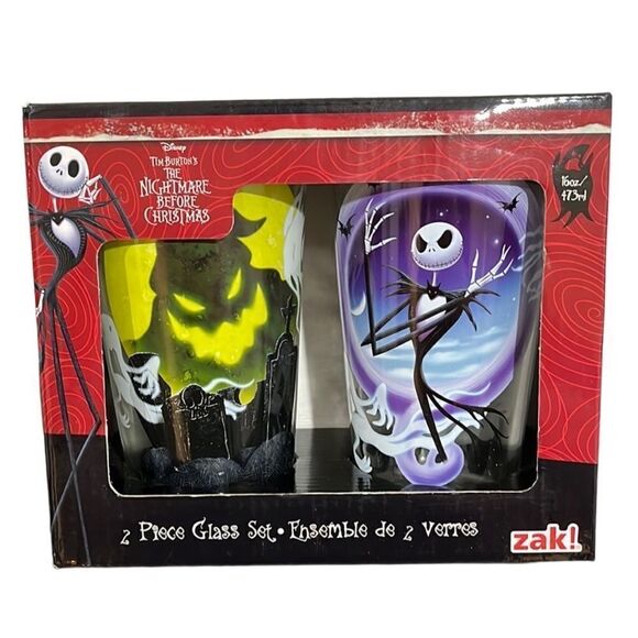 The Nightmare Before Christmas 2-Pc 16 oz Glassware Set - Picture 1 of 9
